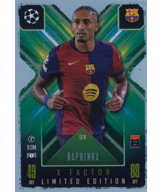 Topps Match Attax Extra Champions League 2024/2025 X-Factor Limited Edition Raphinha (FC Barcelona)